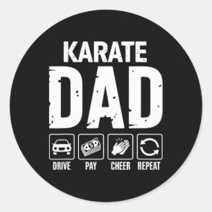 Adesivo Redondo Pai de Karate Dirige Paga Animação Pai de um Lutad