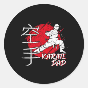 Adesivo Redondo Pai de Karatê Fonte Sol Japonês Karatê Dojo Artes