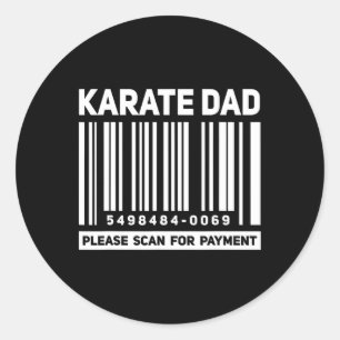 Adesivo Redondo Pai de Karatê Scanear para Pagamento Funny Rcode P
