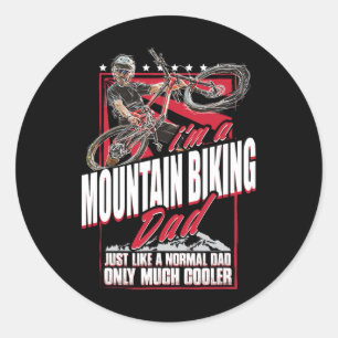 Adesivo Redondo Pai de Mountain Bike - Dia dos Pais de Ciclismo Di