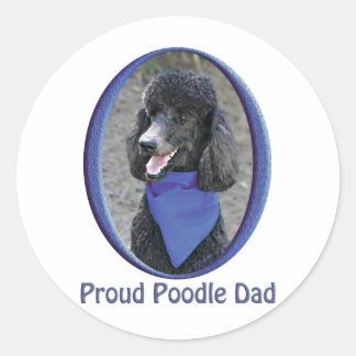 Adesivo Redondo Pai de Poodle Ortoso