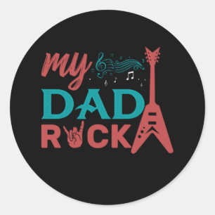 Adesivo Redondo Pai de presentes Meu Pai Rock