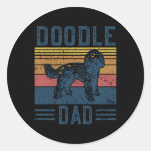 Adesivo Redondo Pai de rabo Aussie Doodle Goldendoodle