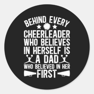Adesivo Redondo Pai De Saúde Que Acreditava No Líder De Cheerhead 