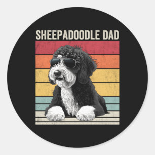 Adesivo Redondo Pai de Sheepadoodle