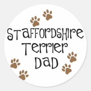 Adesivo Redondo Pai de Staffordshire Terrier