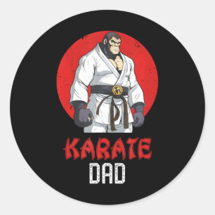 Adesivo Redondo Pai de Tiger Cónico Karate Engraçado Artes Marciai