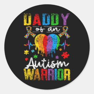 Adesivo Redondo Pai De Um Guerreiro Autismo Autista Autista