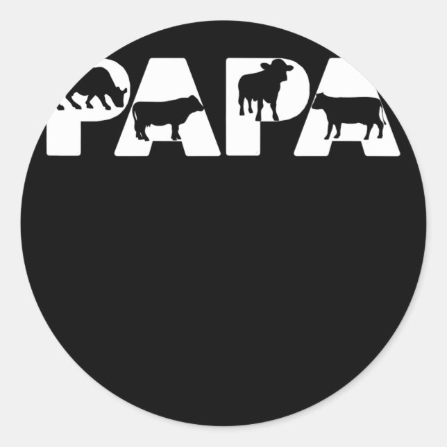 Adesivo Redondo Pai de Vaca Engraçado Papá Vaca Pai Presente (Frente)
