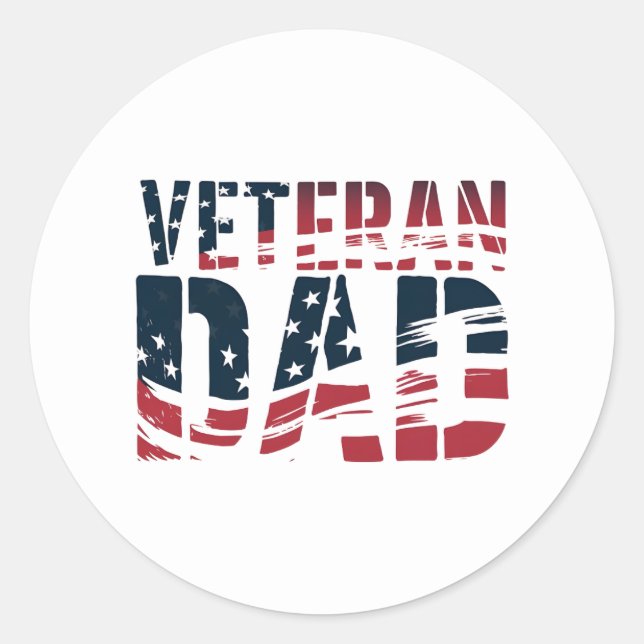 Adesivo Redondo Pai de Veterano Vermelho, Branco e Azul (Frente)