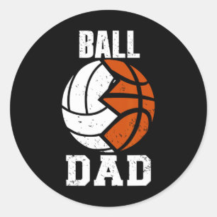 Adesivo Redondo Pai De Voleibol De Diversão De Pai