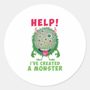 Adesivo Redondo Pai do aniversariante Help Ive Criou Mon