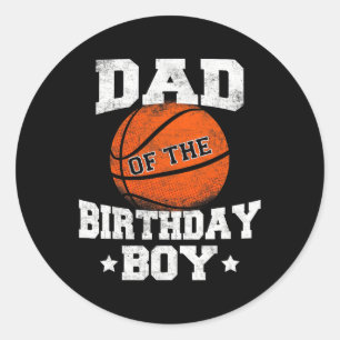 Adesivo Redondo Pai Do Aniversário De Basquete Padre Pai Fu