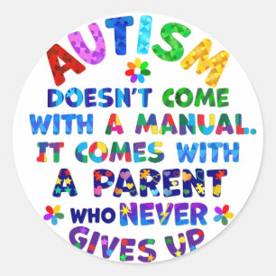 Adesivo Redondo Pai do AUTISM nunca desiste