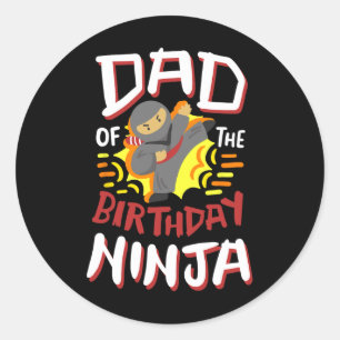 Adesivo Redondo Pai Do Bairthday Ninja Karate Kids Bday Party F