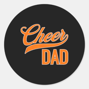 Adesivo Redondo Pai do Cheer Azul e Laranja Roupas de Torcida Comb