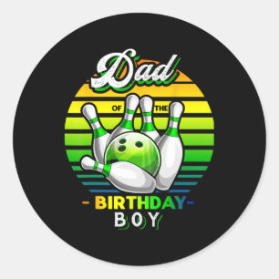 Adesivo Redondo Pai Do Garoto De Aniversário Que Corresponde À Bol