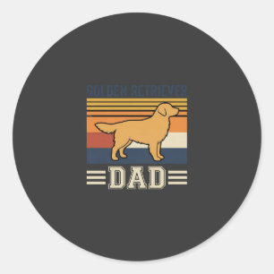 Adesivo Redondo Pai do Golden Retriever Cão Retro