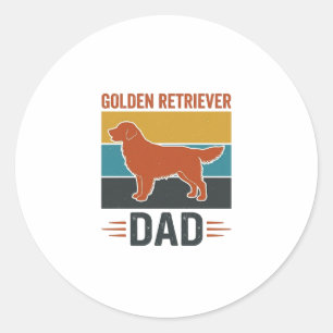 Adesivo Redondo Pai do Golden Retriever Designio Vetorial de Amant