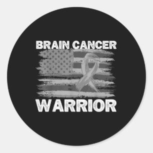 Adesivo Redondo Pai do Guerreiro do Cancer do Cérebro Homens Usa S