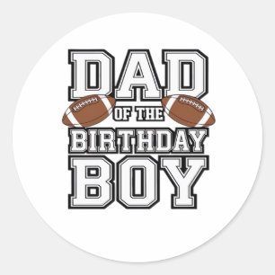 Adesivo Redondo Pai do Menino de Aniversário Amante de Futebol Fam