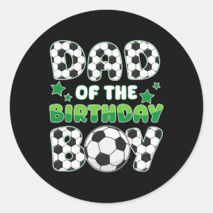 Adesivo Redondo Pai do menino de aniversário Família de futebol Co