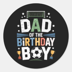 Adesivo Redondo Pai Do Menino De Aniversário Futebol Ll Marcando F