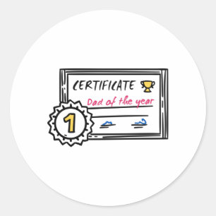Adesivo Redondo Pai do Prêmio de certificado do ano