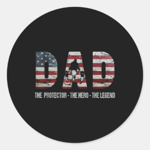 Adesivo Redondo Pai Do Protetor Hero Legend American Flag Pai Fa