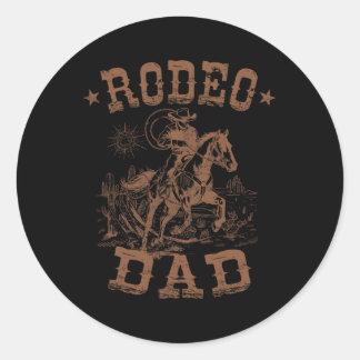 Adesivo Redondo Pai do Rodeio Ocidental Cowboy Papai Família Combi
