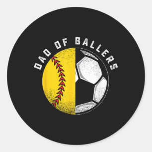 Adesivo Redondo Pai dos Atletas Pai Filho Softbol Futebol Jogador 