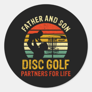 Adesivo Redondo Pai e Filho Antigos Parceiros de Golfe de Disco pa