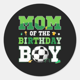 Adesivo Redondo Pai e Mãe do Menino de Aniversário Futebol Anivers