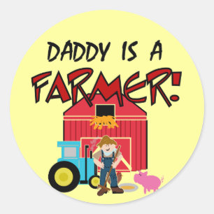 Adesivo Redondo Pai é um Farmer Camiseta e presentes