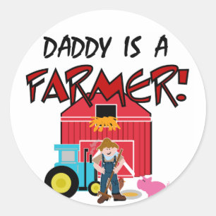 Adesivo Redondo Pai é um Farmer Camiseta e presentes