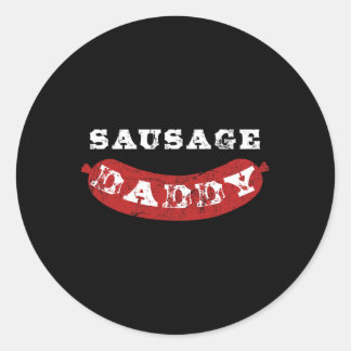 Adesivo Redondo Pai Engraçado Churrasco Enrugado