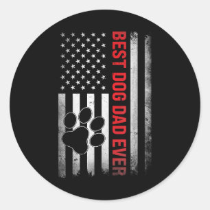 Adesivo Redondo Pai Engraçado Dia de os pais Cachorro