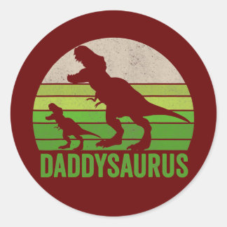 Adesivo Redondo Pai Engraçado Dinossauro Daddysaurus Dia de os pai