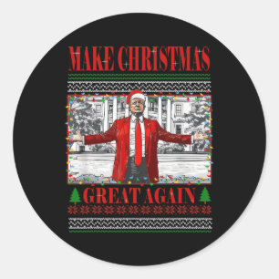 Adesivo Redondo Pai Engraçado Trump Horado de Natal Xm