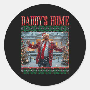 Adesivo Redondo Pai Engraçado Trump Horado de Natal Xm