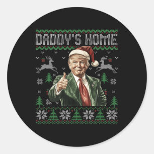 Adesivo Redondo Pai Engraçado Trump Horado de Natal Xm