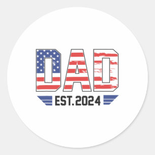 Adesivo Redondo Pai Est. Esperança Da Bandeira Americana Em 4 De J