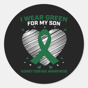 Adesivo Redondo Pai Eu Visto Verde Para O Meu Filho Doença Renal A