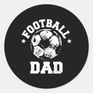 Adesivo Redondo Pai Futebol Esboço Futebol Orgulhoso Dia de Partid