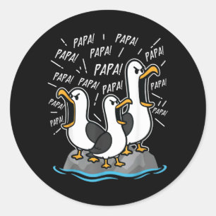 Adesivo Redondo Pai Gaivota Papai Gaivota Engraçado Dia dos Pais H
