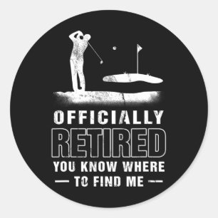 Adesivo Redondo Pai Golfista Oficialmente Aposentado Golfe Aposent