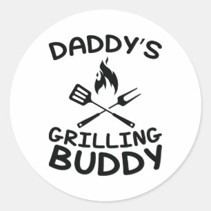 Adesivo Redondo Pai Griling Buddy - Churrasco infantil