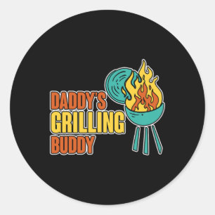 Adesivo Redondo Pai Griling Buddy Family Churrasco Mastercl —