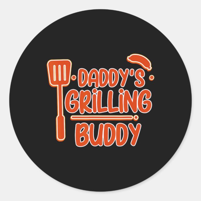 Adesivo Redondo Pai Griling Buddy Family Churrasco Mastercl - (Frente)