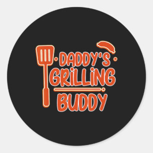 Adesivo Redondo Pai Griling Buddy Family Churrasco Mastercl -